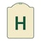 Signmission Designer Series Sign W/ Letter H, Tan & Green Heavy-Gauge Aluminum Sign, 24" x 18", TG-1824-22950 A-DES-TG-1824-22950 - alternate 1